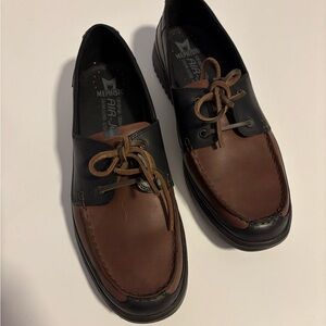 Mephisto Men's Brown and Black Leather Boat Shoes